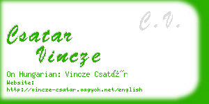 csatar vincze business card